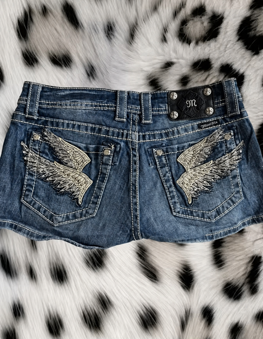 Jeansowe Szorty Y2K „ANGEL WINGS”